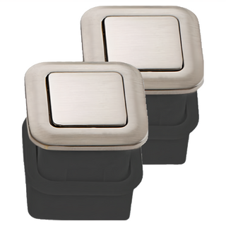 LEadhack 導線駭客 簡約傢俱門板彈簧隱形把手 鋅合金髮絲紋 方形, 2個