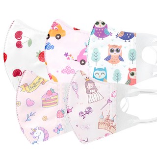 lovely ange 3D立體口罩 幼兒用 迷你款 1-3歲 3組 混色 卡通圖案 拋棄式口罩, 10片, 混和顏色