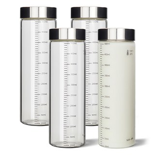 Mir 耐熱刻度玻璃瓶 500ml 4入, 4個