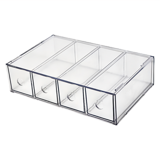 四格抽屜盒, 透明, 1層