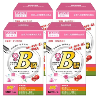 AJIOU 日本味王 女用維生素 B群+鐵, 60顆, 250mg, 4罐