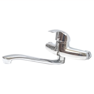 向上廚房壁式龍頭組, 台灣製造, 全銅本體, 出水管可360度旋轉, 長 26cm x 寬 17.5cm, 1組