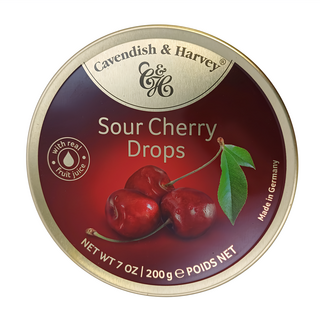 Cavendish&Harvey 卡恩迪許 酸櫻桃糖, 真實果汁, 200g, 1罐