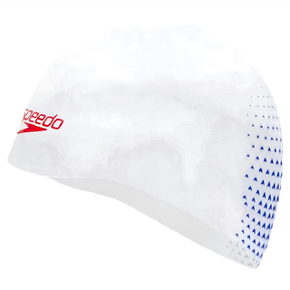 Speedo 成人競技矽膠泳帽 Fastskin L, 白 + 藍, 1個