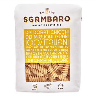 SGAMBARO 義大利螺旋麵 口感彈牙 易吸附醬汁 快速上桌 嚴選食材 品質保證, 1包, 500g