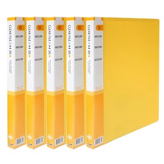 Heemang A4適用20頁可加頁檔案夾, 黃色, 5本