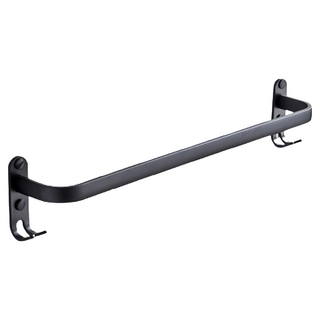 HOUDER 太空鋁毛巾架 帶勾 單桿, 黑色, 1個