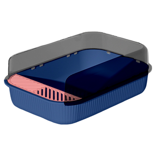 半封閉貓砂盆 PP材質, 冰島藍, 1組