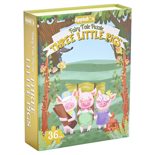 AppleBox 童話故事拼圖 AB10010 36片 兒童益智玩具, 三隻小豬 多色, 1盒
