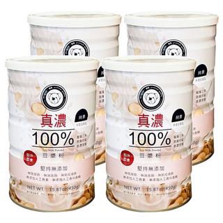 MIGOO 彌菓 真濃100%豆漿粉 熟粉 微糖 - 非基改黃豆, 無添加, 純素, 450g, 4罐