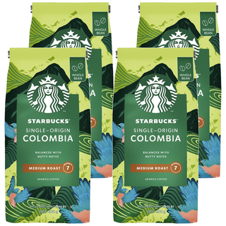 STARBUCKS 星巴克 特選系列 哥倫比亞單品咖啡豆, 咖啡豆(無研磨), 200g, 4包