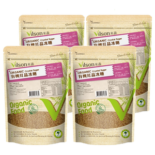 米森有機 有機紅晶紅冰糖 有機級 無添加防腐劑、人工香料及色素 有機栽培甘蔗 天然香醇原味 無二氧化硫漂白, 450g, 4包