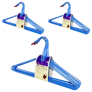 百貨 King 小經典衣架 Set 10個 乾濕兩用 覆膜浸塑 圓潤邊角, 藍色, 3組