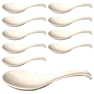TATUNG 大同磁器 彎湯匙10支組 - 餐廳家用, 白色, 1組
