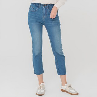 CARET 女款修身直筒牛仔褲, M, 藍色