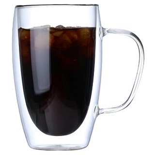 BOACUP 雙層玻璃杯有提把 透明, 450ml, 1個