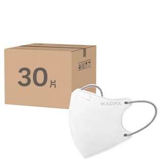 HAOFA N95立體醫療口罩 氣密型 S, 純白色灰耳版, 30片, 1個