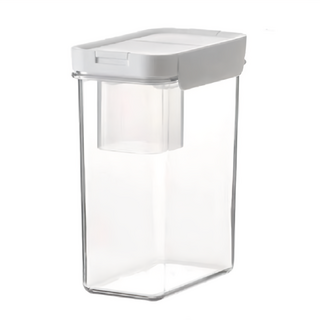 懶角落 帶出料口雜糧密封罐 PP+PET 材質, 白色, 1個