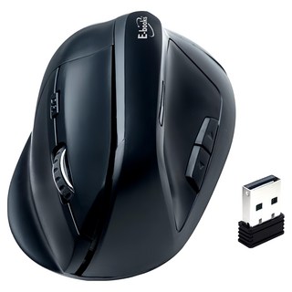 E-books M76 人體工學3段DPI六鍵式超靜音無線滑鼠, 適用中/大手型使用者, 2.4GHz無線技術