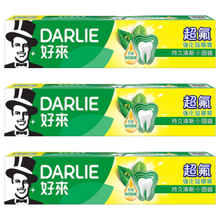 DARLIE 好來 超氟強化琺瑯質牙膏, 持久清新 固齒, 含天然薄荷精華, 175g, 3條