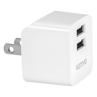 Kinyo 5V 2.4A雙USB充電器 CUH-220 39 x 34 x 30mm, 白色, 1個
