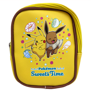 SHIERN-CHIU 廣億實業 寶可夢 口袋收納包 PKM-02213B 仿皮(PVC) 聚酯纖維, 黃色, 14 x 11 x 4cm