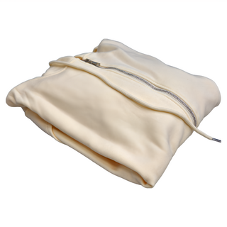 刷毛寬鬆厚磅休閒連帽外套，奶油白，Y5665, 不適用