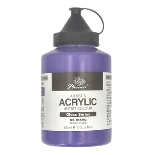 Phoenix 鳳凰畫材 亮光系列 鳳凰壓克力顏料 402 Brilliant Purple 500ml, 1色