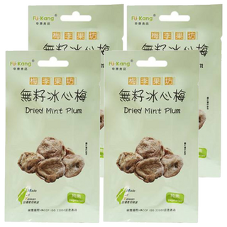 梅李果坊 無籽冰心梅, 添加薄荷 清涼甘甜, 15g, 4包