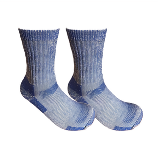 Wild Peak 野峰 女款 57%羊毛襪 尺寸36-40cm 美麗諾羊毛襪 Hiking Outdoor Trail Crew Socks, 35-39, 藍色, 65g