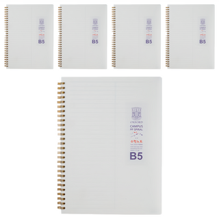 OXFORD Milk PP線圈數學筆記本 B5, 白色, 5本