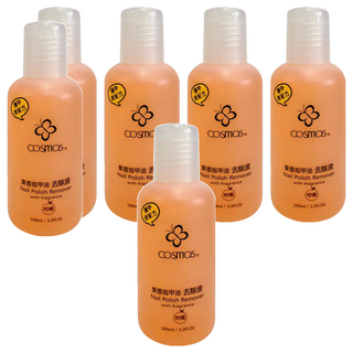 台灣 COSMOS 果香指甲油去除液 柑橘 葡萄 蘋果 款式隨機, 100ml, 6瓶