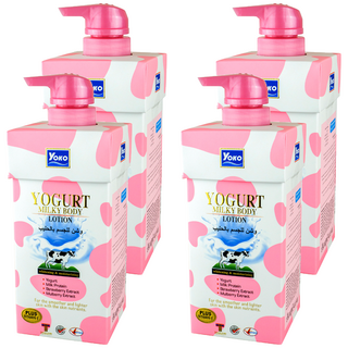 yOKO 優格牛奶身體乳, 質地輕盈, 好吸收不黏膩, 含桑葚萃取物, 400ml, 4瓶
