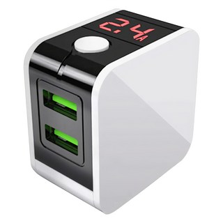 POLYWELL 寶利威爾 12W LED數顯自動斷電快充頭 PW15-T05-A058, 白色, 1個