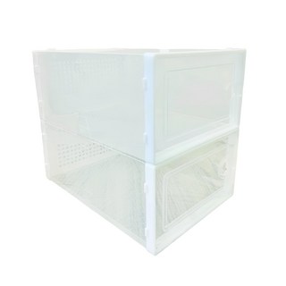生活特工 折疊式鞋盒 PP(聚丙烯)+HIPS(聚苯乙烯)材質 33x23x14cm, 透明, 1組
