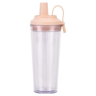 磁吸提手 Tritan 珍奶隨行杯 附吸管, 奶茶色, 710ml, 1個