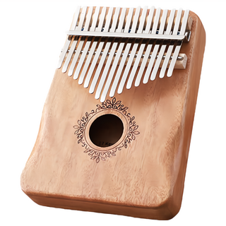 卡林巴琴 拇指琴17音-深木色（蝶戀花）護手升級完整禮盒全套, 18 x 11 x 13cm, 1組
