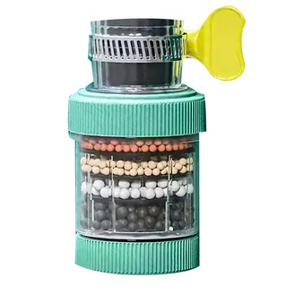 萬能六層防濺水龍頭過濾器 綠色, 1個