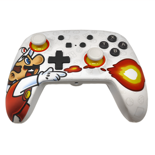 PowerA 增強款有線遊戲手把 火焰馬力歐, 任天堂官方授權, 1526549-01, 白, 1個