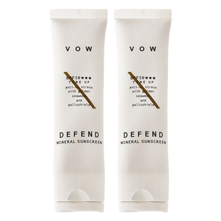 VOW 極效純物理防曬霜 SPF50★★★ 40g 臉部專用 抗汗 隔離空汙 柔焦美肌 自然潤色, 2條