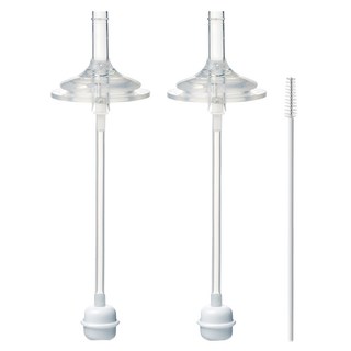 hibee Doubleheart 重力球奶瓶吸管嘴組，防漏矽膠材質，附清潔刷, 單色, 1組