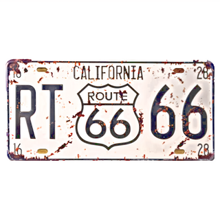 OPUS LOFT 純真年代 仿舊鐵皮車牌 壁飾 - California 66 TP-026 0.1cm 馬口鐵