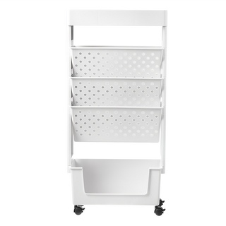 Tamsaa 移動式收納置物書架, 5層 白色, 1入