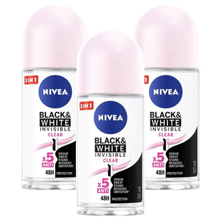 NIVEA 妮維雅 止汗爽身乳液 無印乾爽 滾珠瓶, 50ml, 3瓶
