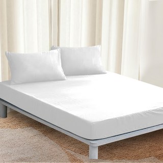 TPU膜抗菌劑防病毒保潔墊 醫保級SGS認證 高科技TPU內膜 100%防水, 雙人(5尺), 純粹白