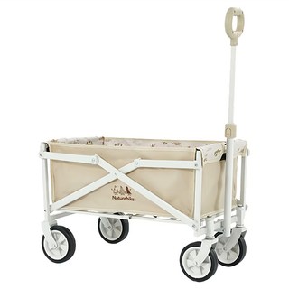 Naturehike 挪客 小小冒險家Mini折疊裝備推車 65.5 x 36 x 61-84cm, JU012, 1個, 白色 + 米色