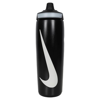 NIKE 耐吉 REFUEL BOTTLE 瓶蓋擠壓水壺 N100766609124 24 x 7cm 24oz, 黑白色, 700ml, 1個