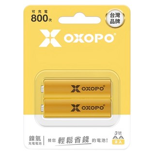 OXOPO 乂靛馳 鎳氫3號充電電池 AA/1000mAh 1.2V, 2個裝, 1組