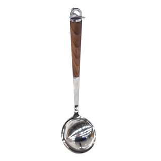 SUNCRAFT 川嶋 圓杓(中/8CM) WT-01, 18-8不鏽鋼, 天然木柄, 1支