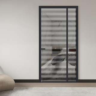 好物良品 新一代防燙防撕破防蚊蟲玻璃纖維紗網門簾 側開款, 黑白條紋